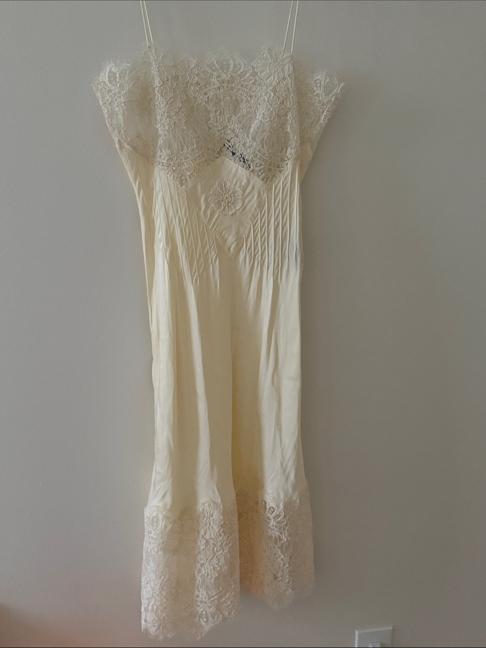Zara viral Lace-Trim Satin Slip Dress — Ivory - Picture 3 of 8